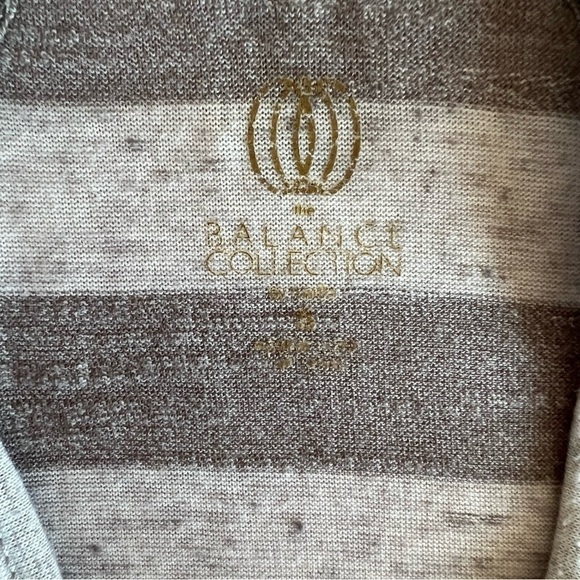 Balance Collection Grey Striped Racerback Linen Blend Tank Top Size Small - Picture 7 of 12